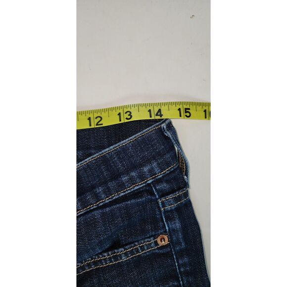 7 For All Mankind DOJO Low-Rise Dark Wash Capri Crop Jeans Sz 27 - Picture 10 of 11